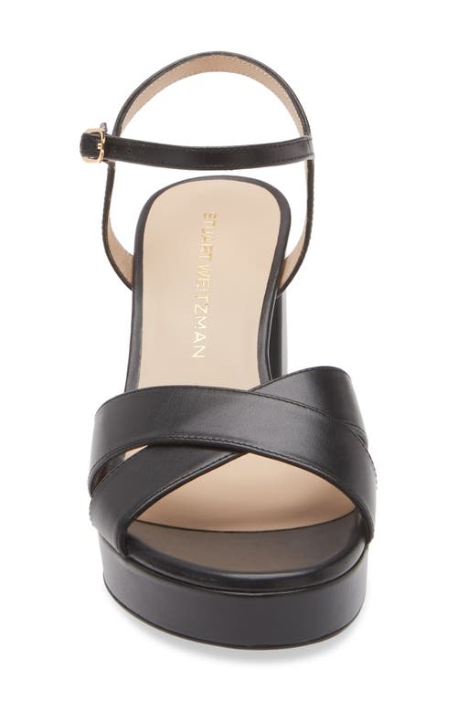 Stuart Weitzman Dayna Ankle Strap Platform Sandal In Black