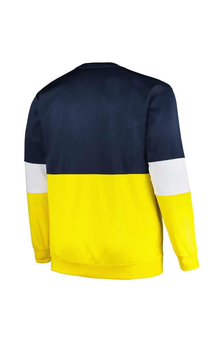 PROFILE Men's Profile  Navy Michigan Wolverines Big & Tall Fleece Pullover Sweatshirt, Alternate, color, Navy