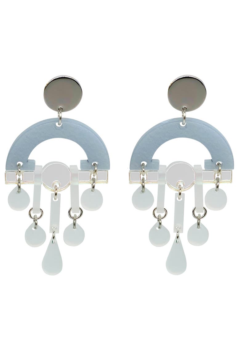 Fan Chandeliers - Powder Blue & White Frost, Main, color, Powder Blue & White Frost