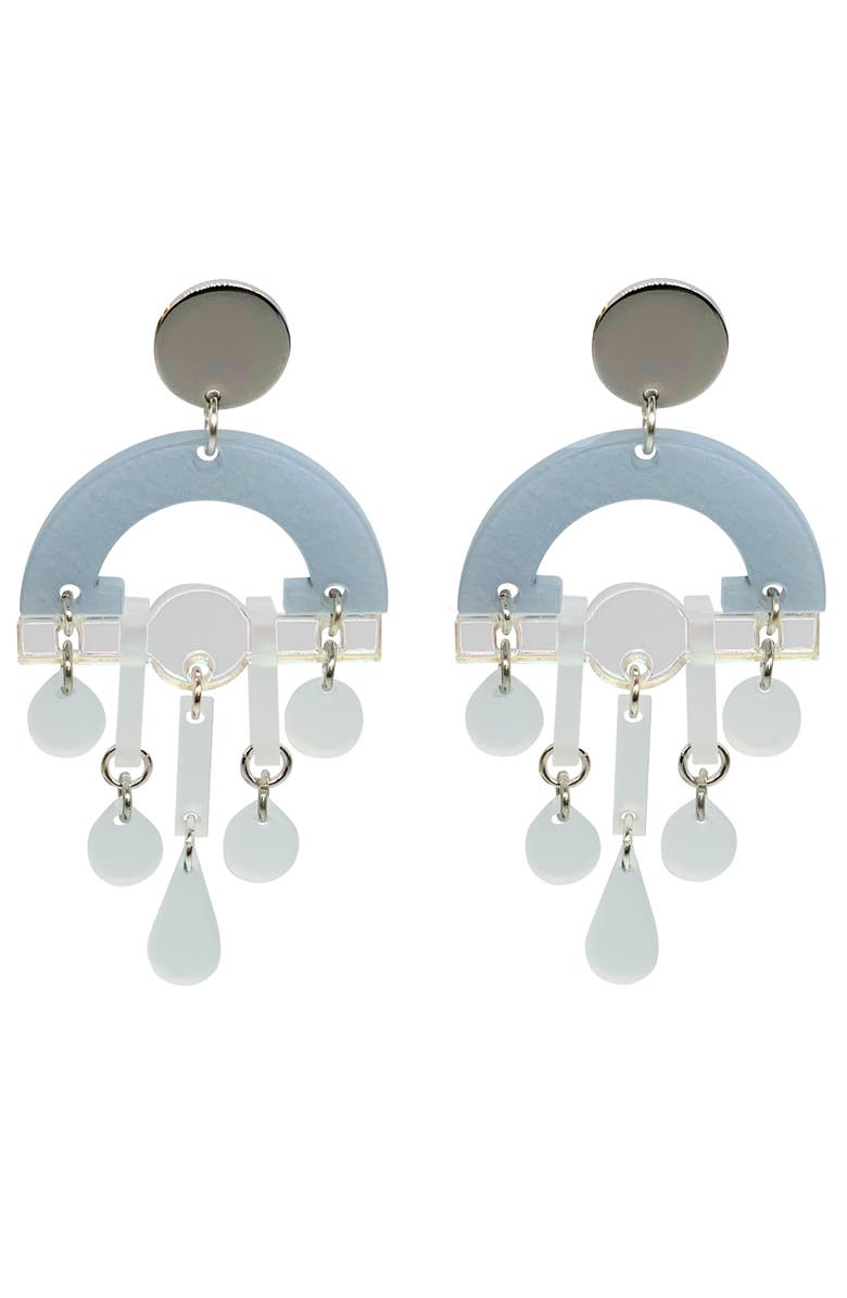 Toolally Fan Chandeliers - Powder Blue & White Frost, Main, color, Powder Blue & White Frost