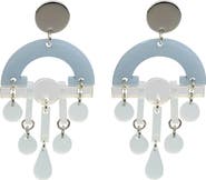 Toolally Fan Chandeliers - Powder Blue & White Frost