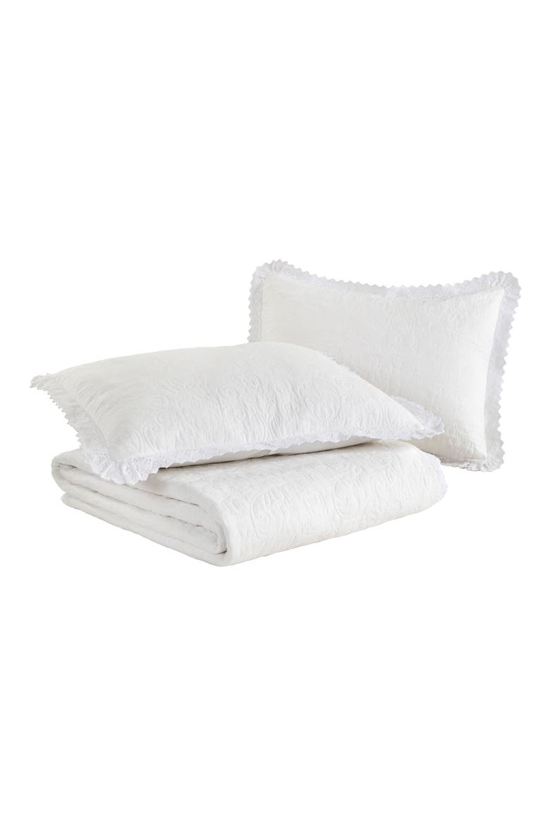 Heirloom Crochet Quilt Set, Main, color, WHITE
