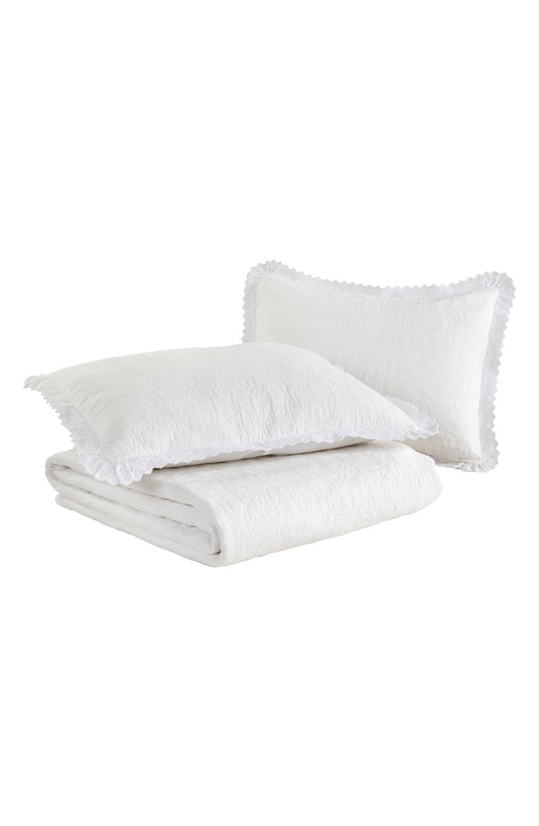 Laura Ashley Heirloom Crochet Quilt Set, Main, color, White
