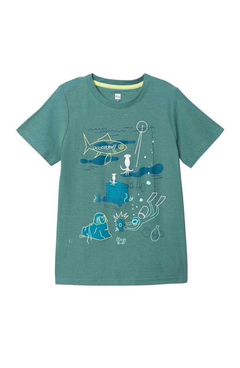 Tea Collection Sunken Treasures Glow Graphic Tee, Main, color,