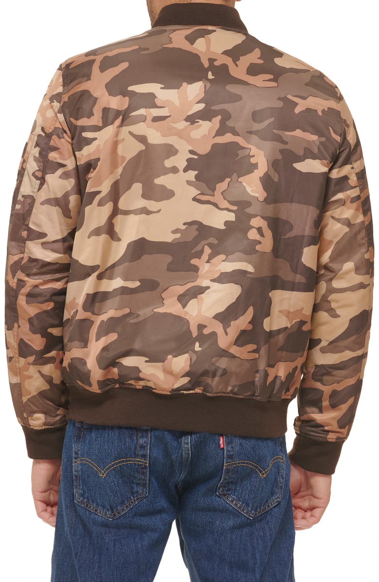 Levi's<sup>®</sup> Filled Flight Bomber Jacket, Alternate, color, Brown/ Coral