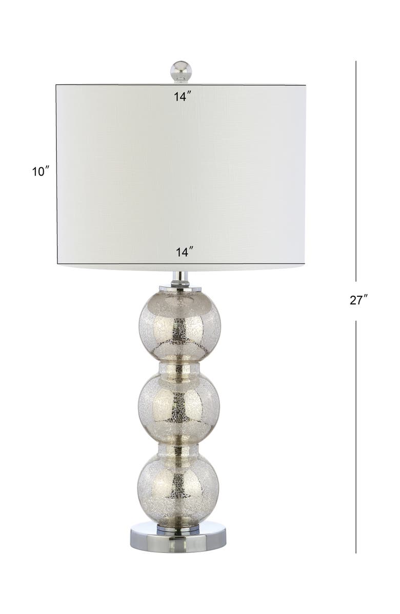 JONATHAN Y Bella 27" Glass Triple-Sphere LED Table Lamp, Alternate, color, Mercury Silver