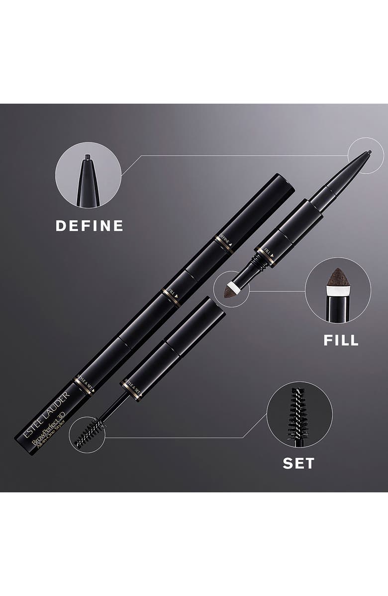 Estée Lauder BrowPerfect 3D All-In-One Eyebrow Pencil & Gel Styler Multi-Tasker, Alternate, color, Blackened Brown