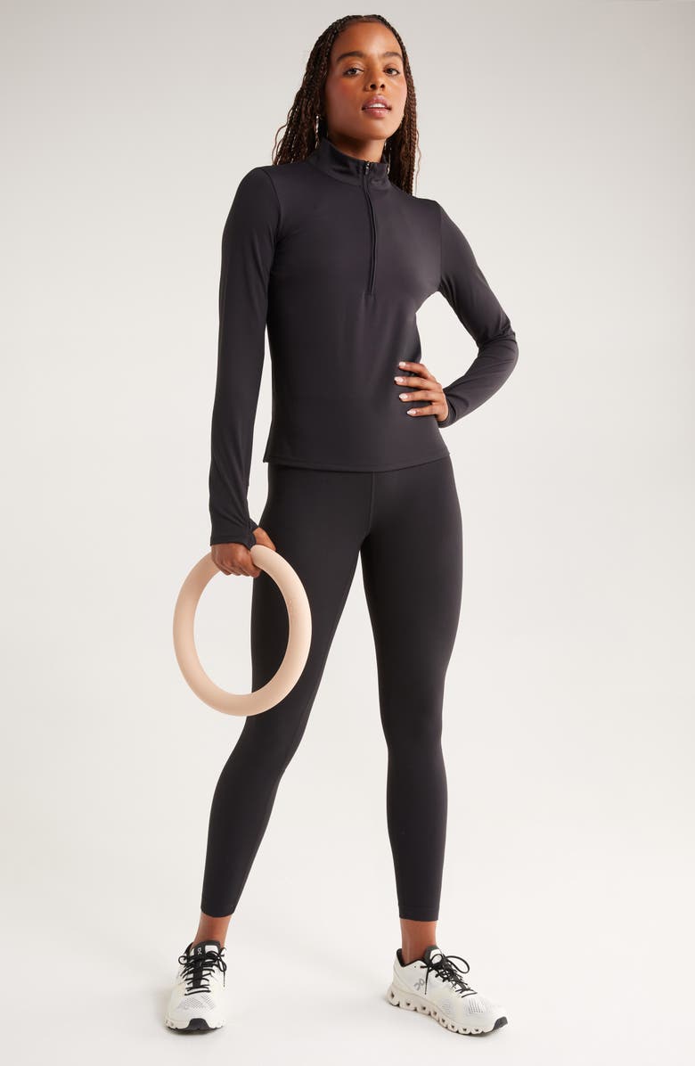 Zella So Soft Active Half Zip Pullover, Alternate, color, Black