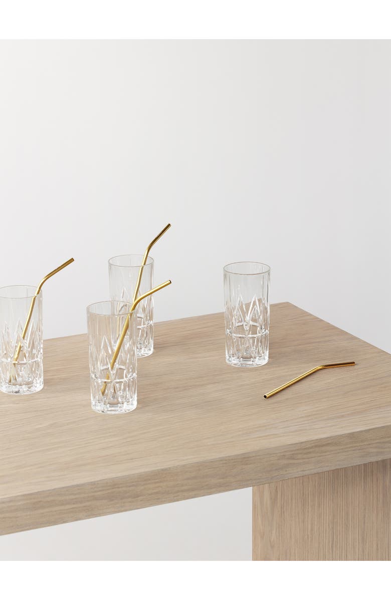 Orrefors Peak Set of 4 Highball Glasses, Alternate, color, Clear