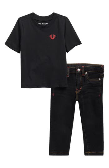 True Religion Horseshoe Graphic T-shirt & Jeans Set In Animal Print
