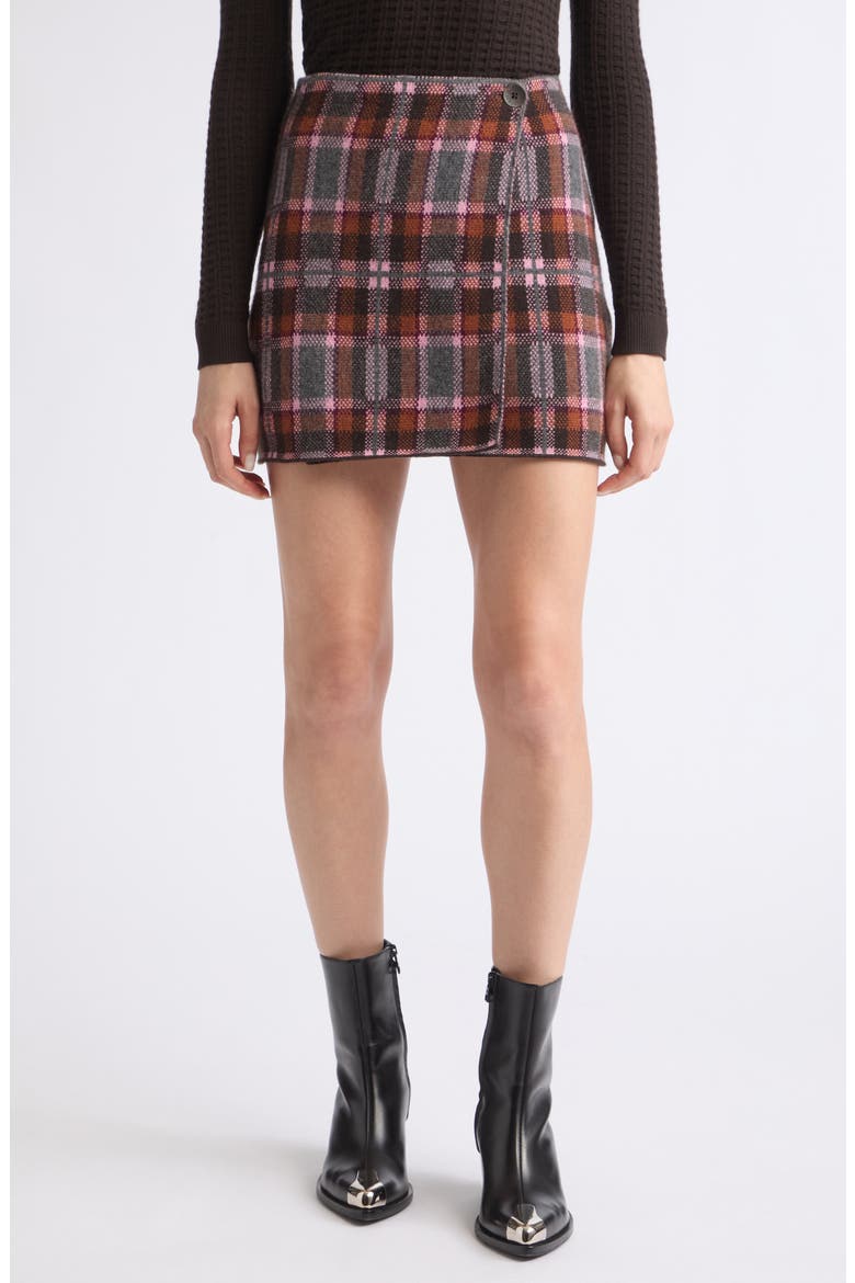 Tartan Wool & Cashmere Miniskirt, Main, color, SPRINKLE COMBO