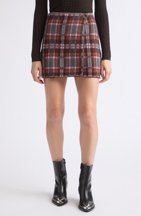 Tartan Wool & Cashmere Miniskirt
