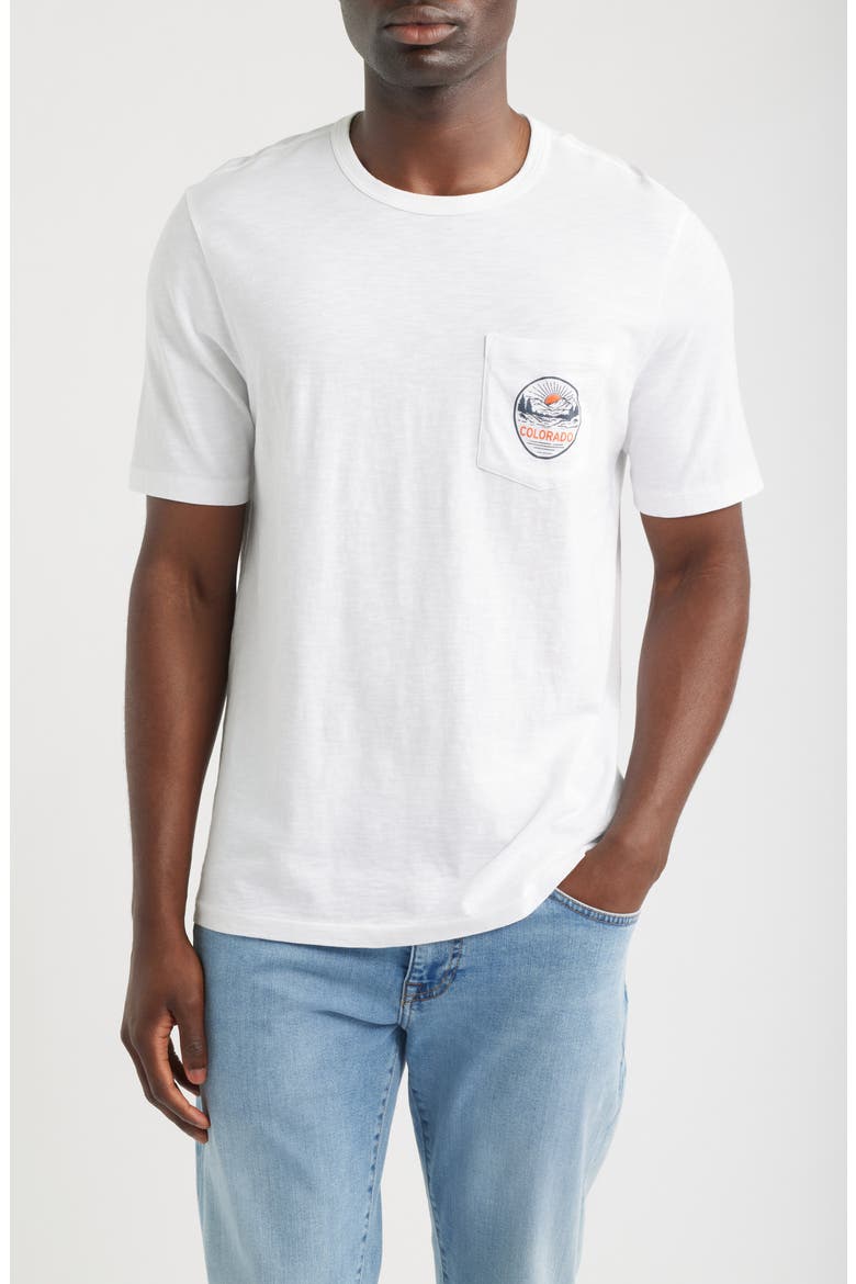 Sunwashed Colorado Graphic Pocket T-Shirt, Main, color, WHITE