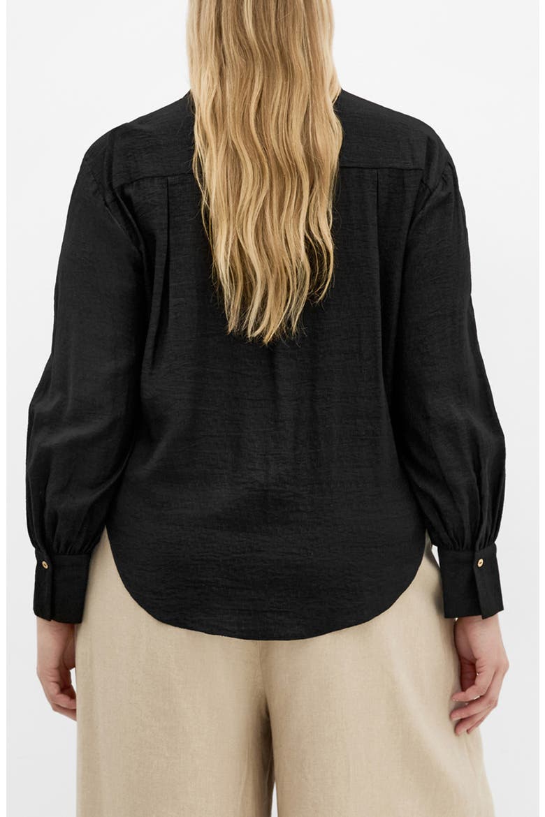 Rosabella Tie Hem Button-Up Shirt, Alternate, color, BLACK