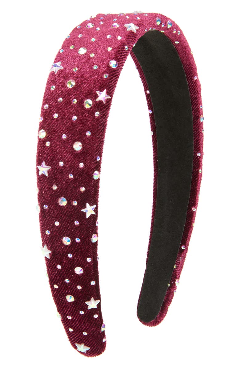 Cara Kids' Jewel Headband, Main, color, Burgundy