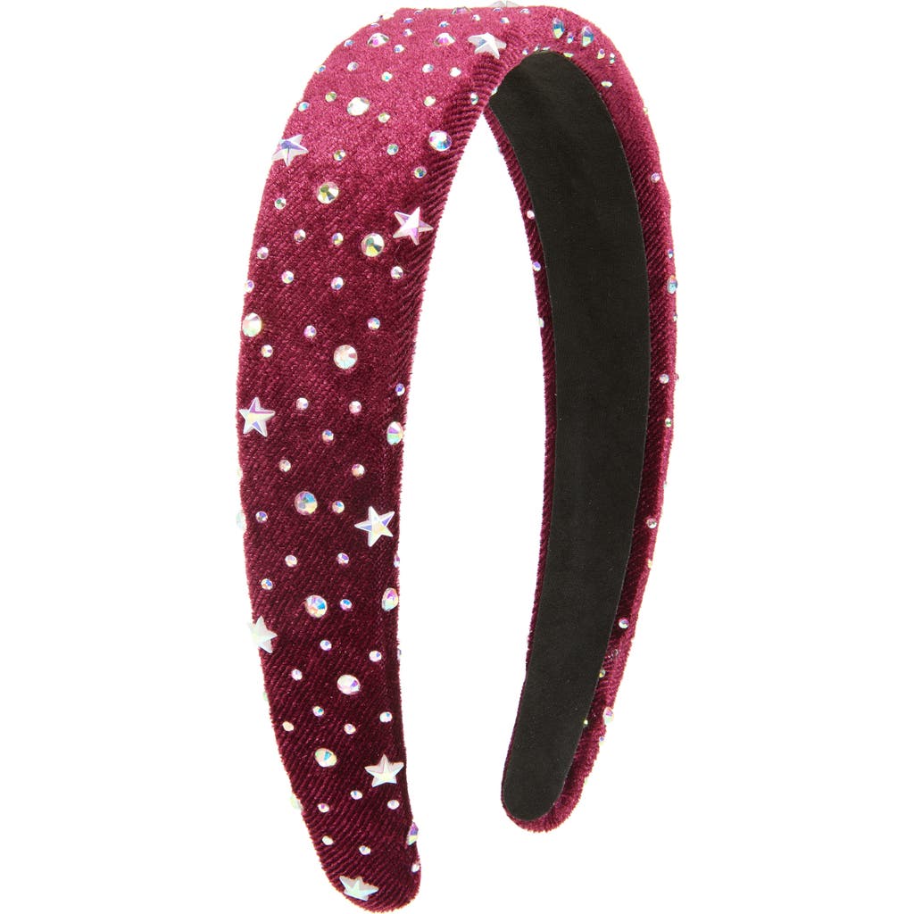 Cara Kids' Jewel Headband In Burgundy