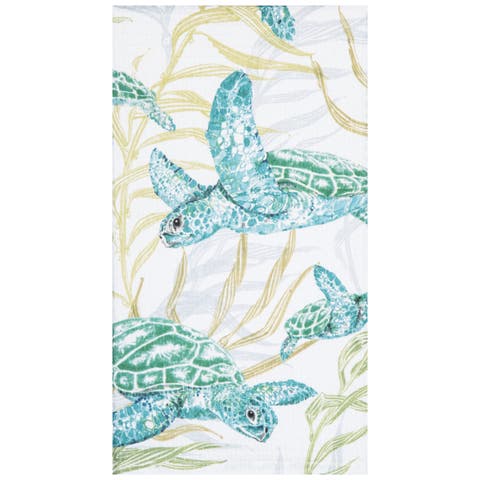 27" x 18" Turtle Cove Kitchen and Bathroom Graphic Print Hand Towel