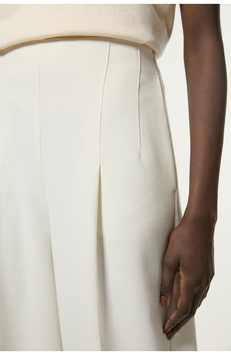 Karen Millen Essential Wide Leg Tailored Trouser, Alternate, color, Ivory