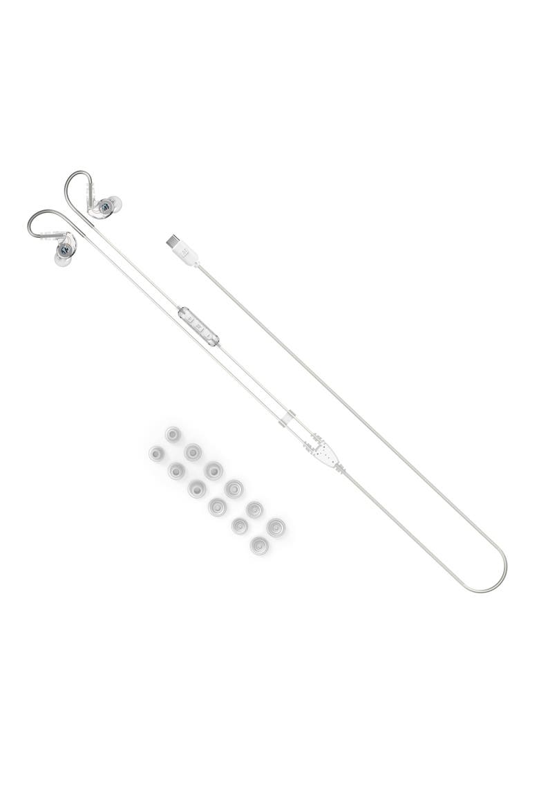 M6 In-Ear Sports Headphones with Memory Wire and Headset, Alternate, color, Clear