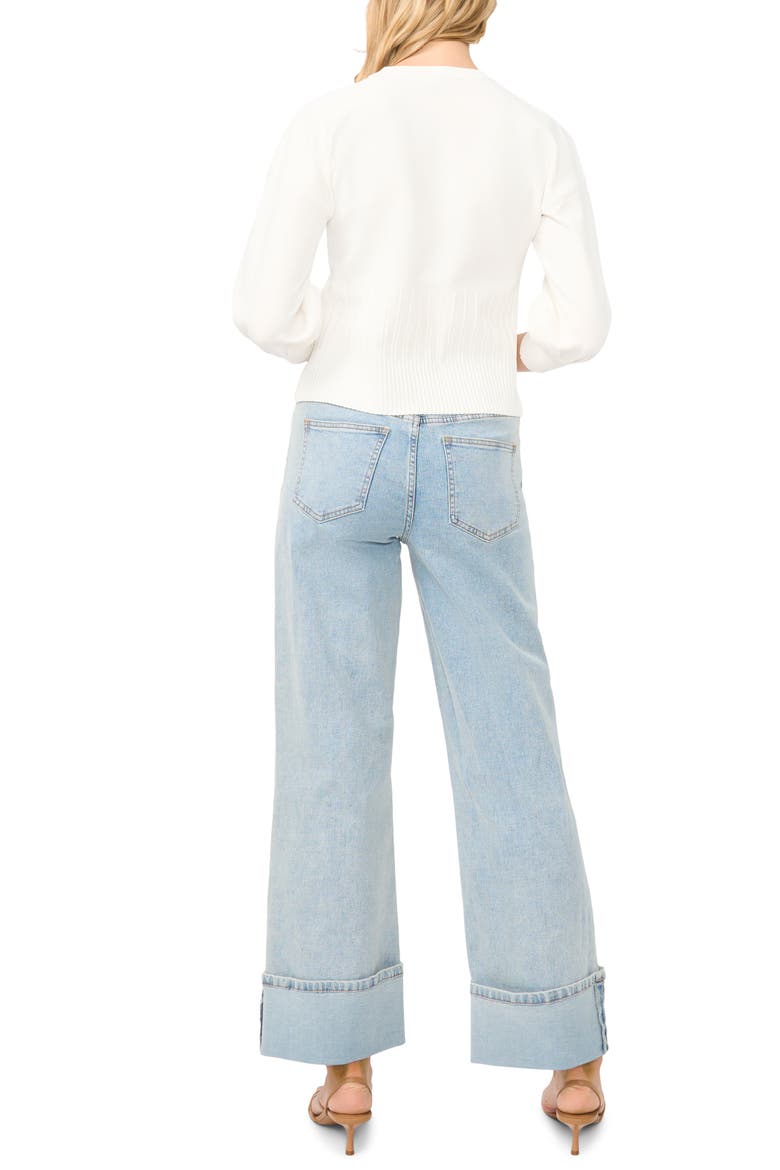 Ribbed Crop Cardigan, Alternate, color, ANTIQUE WHITE