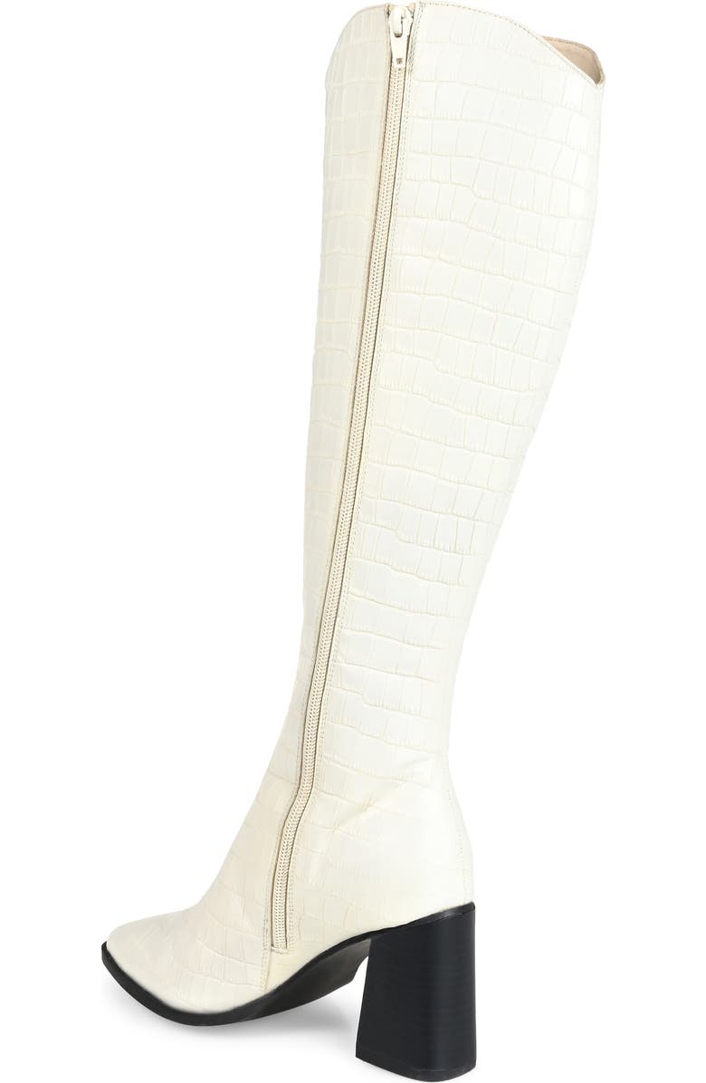 Journee Signature Laila Leather Boot, Alternate, color, Off White