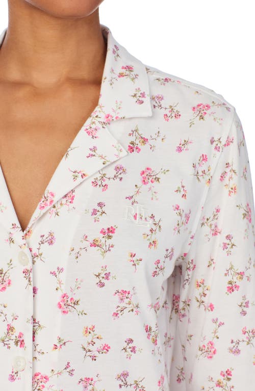 Shop Ralph Lauren Lauren  Floral Cotton Pajamas In White Floral