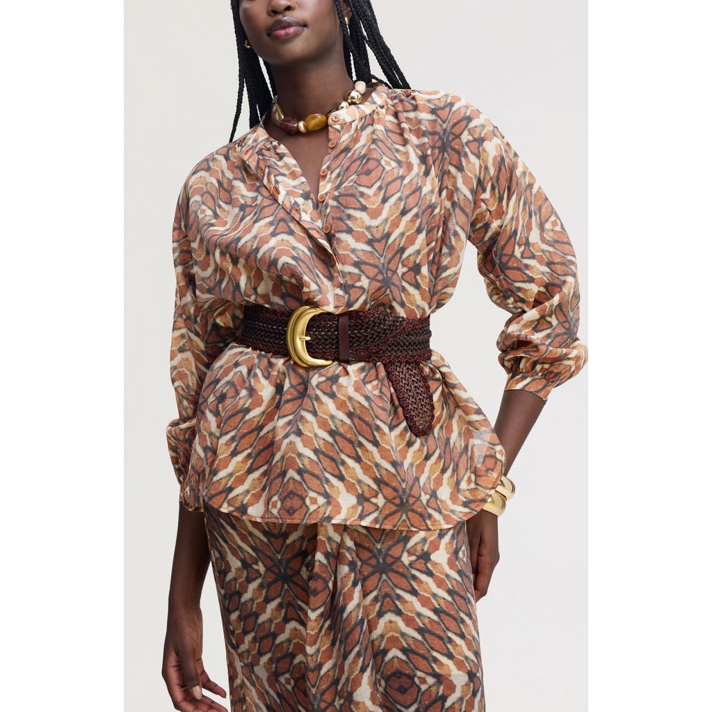 Sam Edelman Print Top In Brown