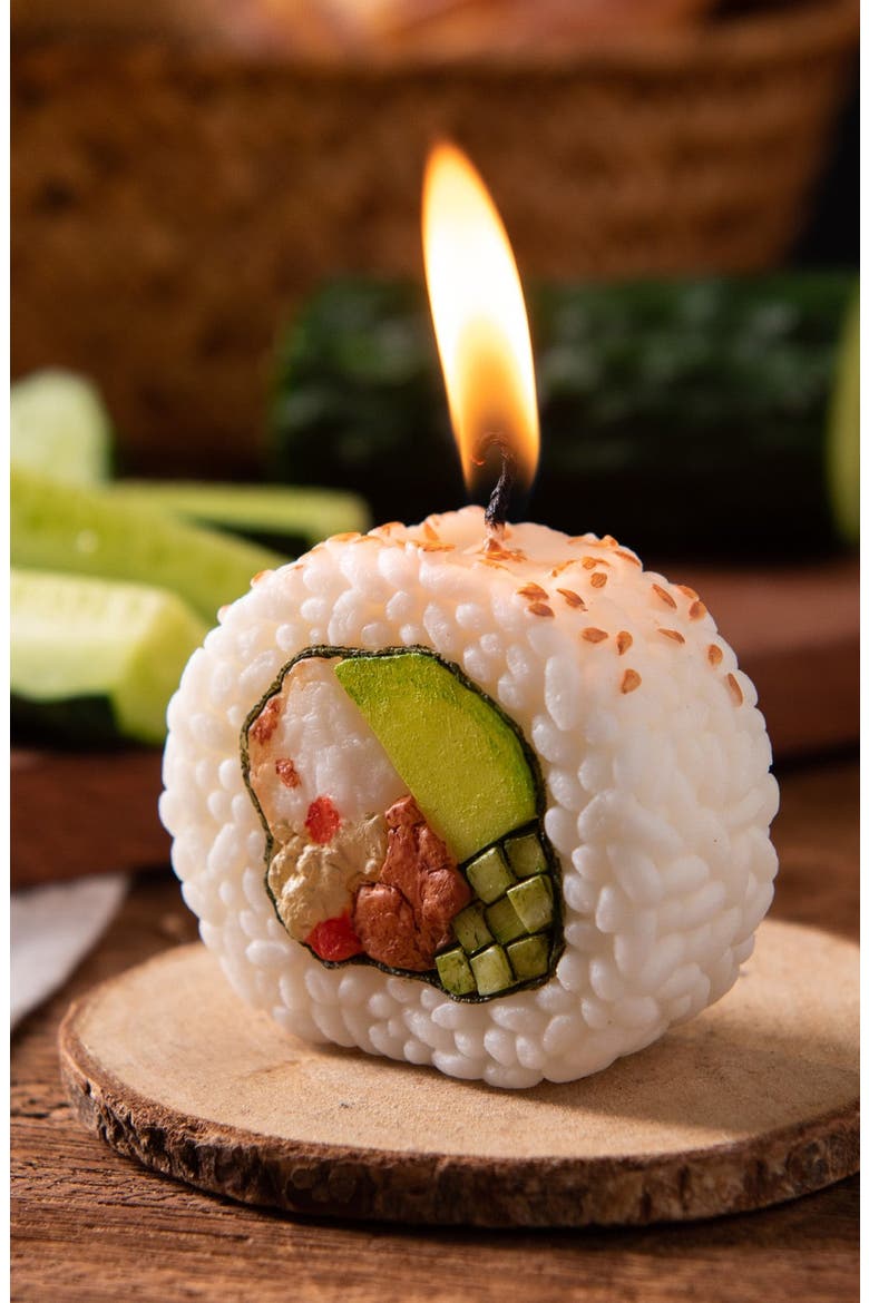 California Roll Sushi Candle, Alternate, color, White