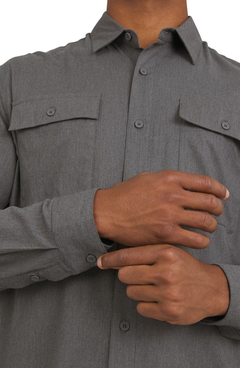 DKNY SPORTSWEAR Keli Button-Up Shirt, Alternate, color, Charcoal Heather