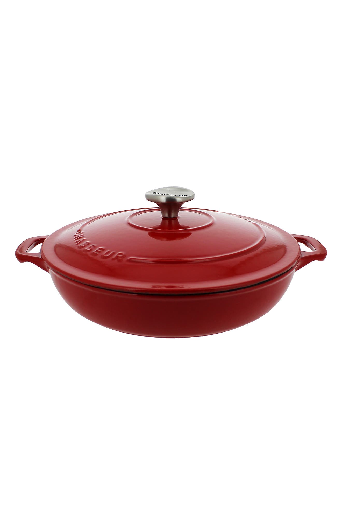 CHASSEUR 1.8-quart Red French Enameled Cast Iron Braiser With Lid