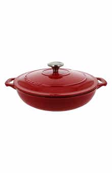 CHASSEUR 1.8-quart Red French Enameled Cast Iron Braiser With Lid