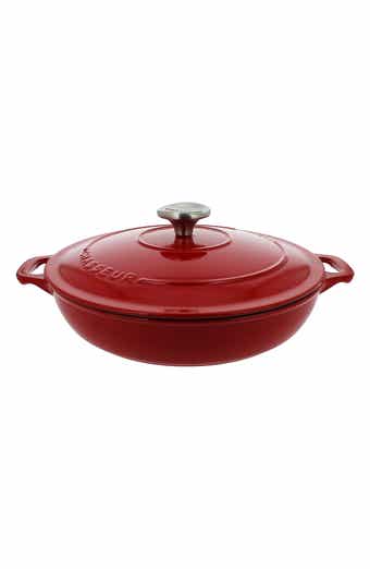CHASSEUR 1.8-quart Red French Enameled Cast Iron Braiser With Lid