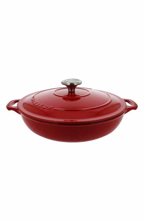 CHASSEUR 1.8-quart Red French Enameled Cast Iron Braiser With Lid