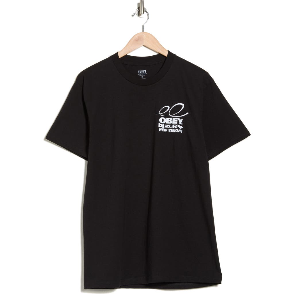 Obey Bizarre New Visions Graphic T-shirt In Black