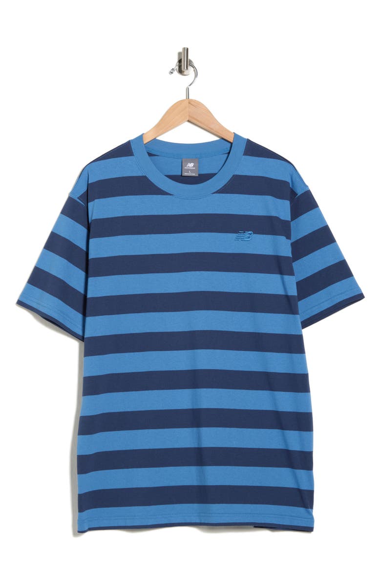 New Balance Athletics Thick Stripe Cotton T-Shirt, Alternate, color, Blue