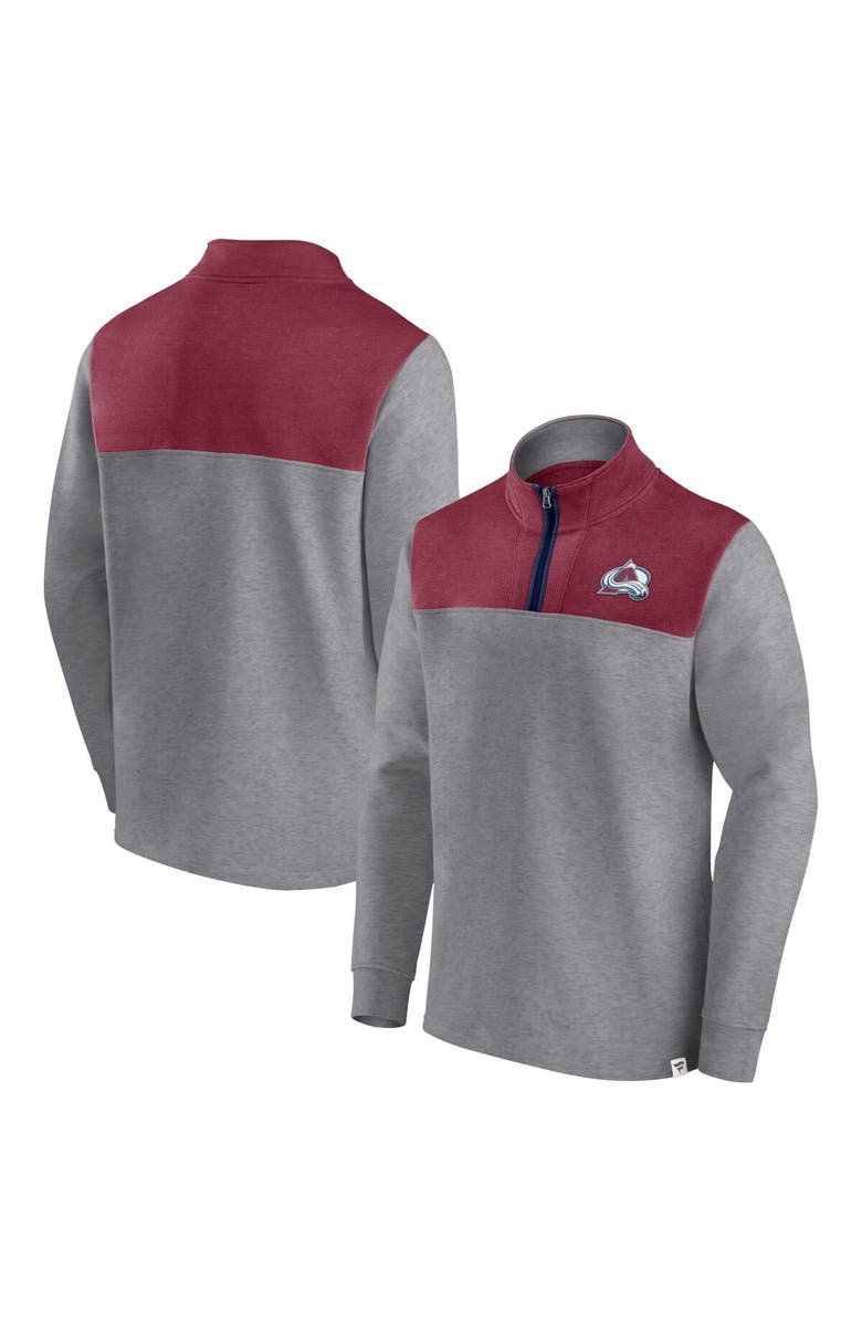 FANATICS Men's Fanatics Branded Heather Gray Colorado Avalanche Launch It Quarter-Zip Jacket, Main, color, Heather Gray