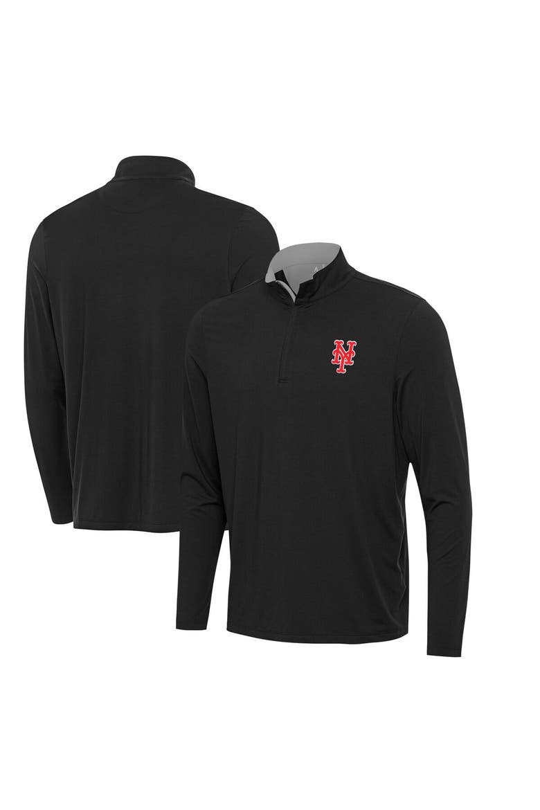 Men's Antigua  Black New York Mets Content Quarter-Zip Top, Main, color, Black