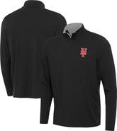 ANTIGUA Men's Antigua  Black New York Mets Content Quarter-Zip Top