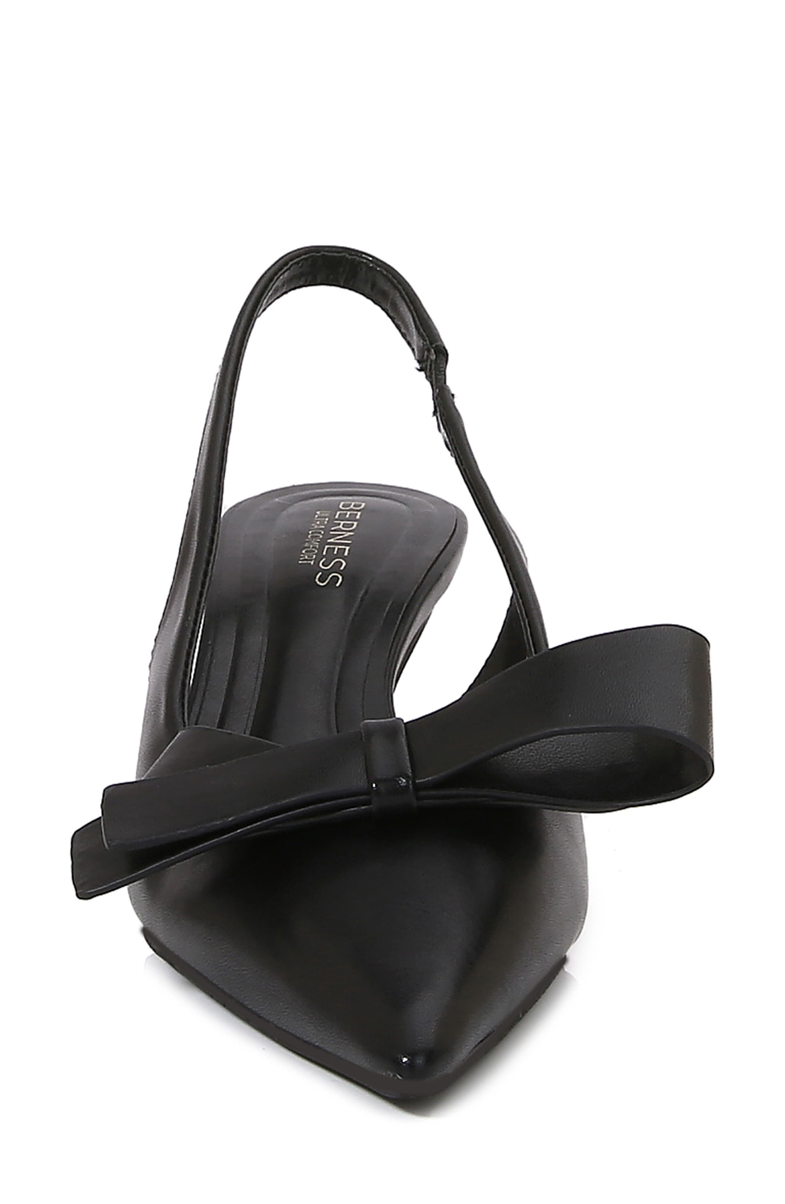 BERNESS Calliope Asymmetric Bow Slingback Pump, Alternate, color, Black