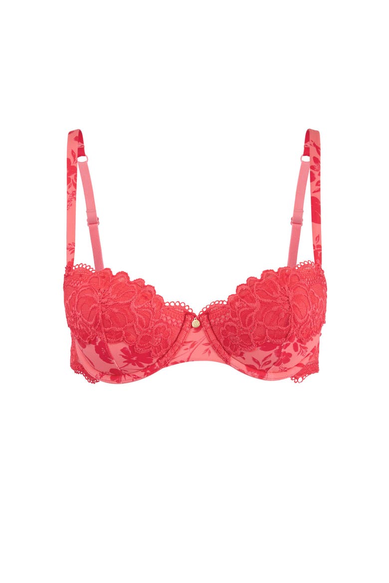 Mathilda Contour Balconette Bra, Alternate, color, Floral red