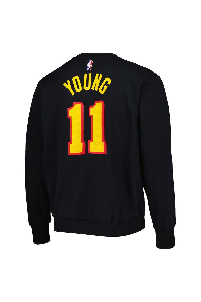 Men's Jordan Brand Trae Young Black Atlanta Hawks Statement Name & Number Pullover Sweatshirt, Alternate, color, Black