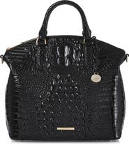 Brahmin Large Duxbury Croc Embossed Leather Satchel