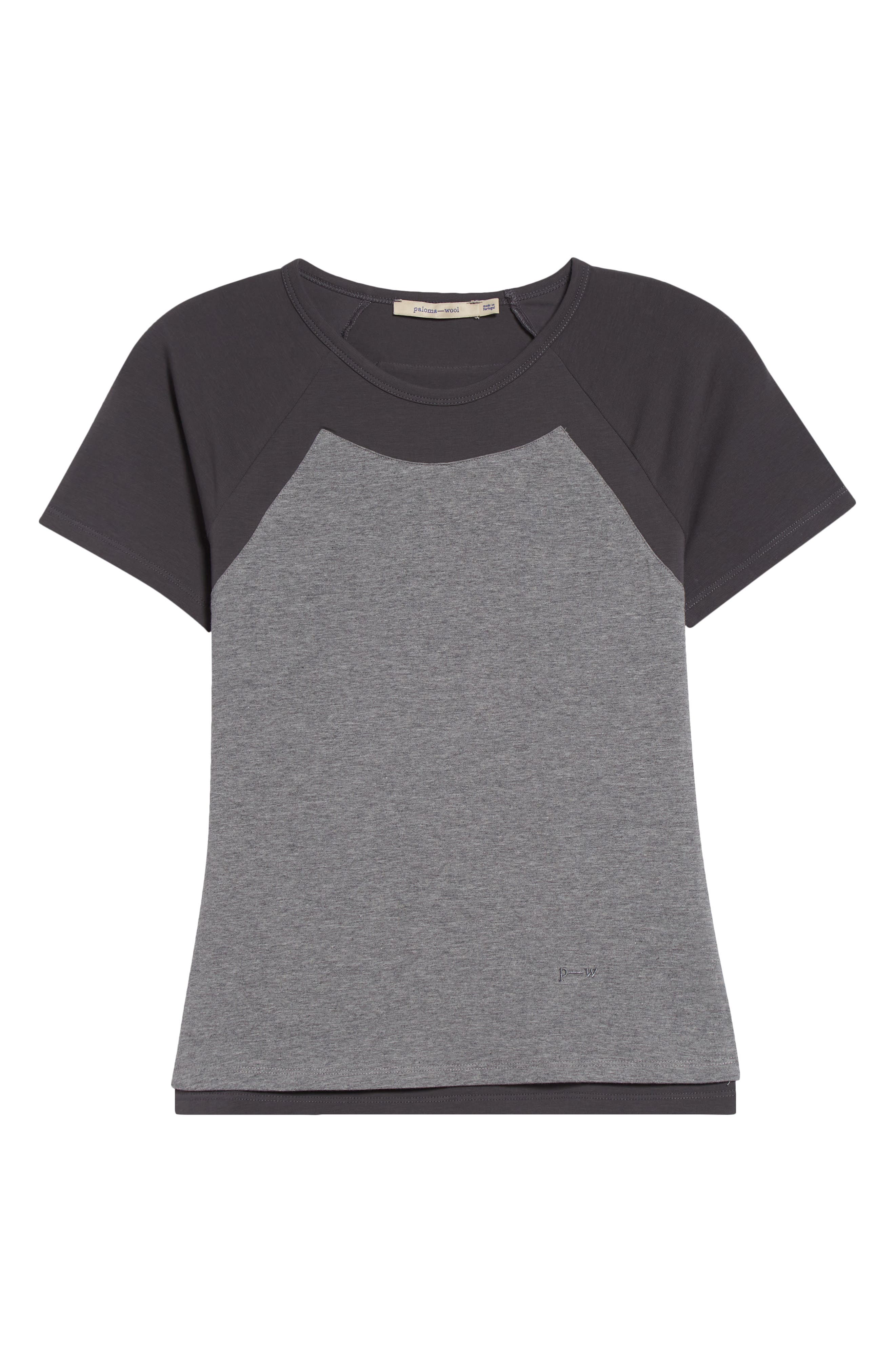 Paloma Wool Puka Raglan Sleeve Colorblock Jersey Baby Tee (Women