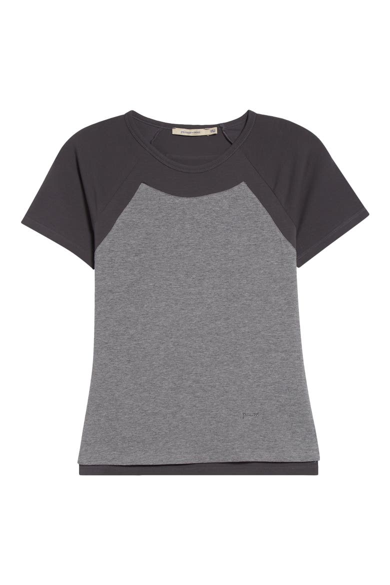 Puka Raglan Sleeve Colorblock Jersey Baby Tee, Alternate, color, GREY