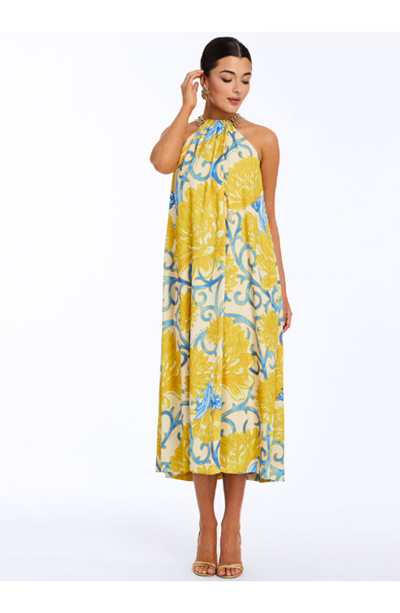 Mestiza New York Bijou Halter Midi Dress, Main, color, Yellow