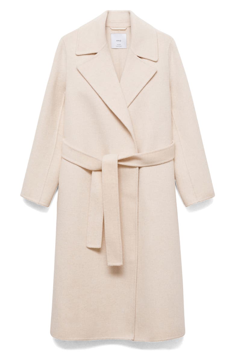 Wool Blend Wrap Coat, Alternate, color, ECRU