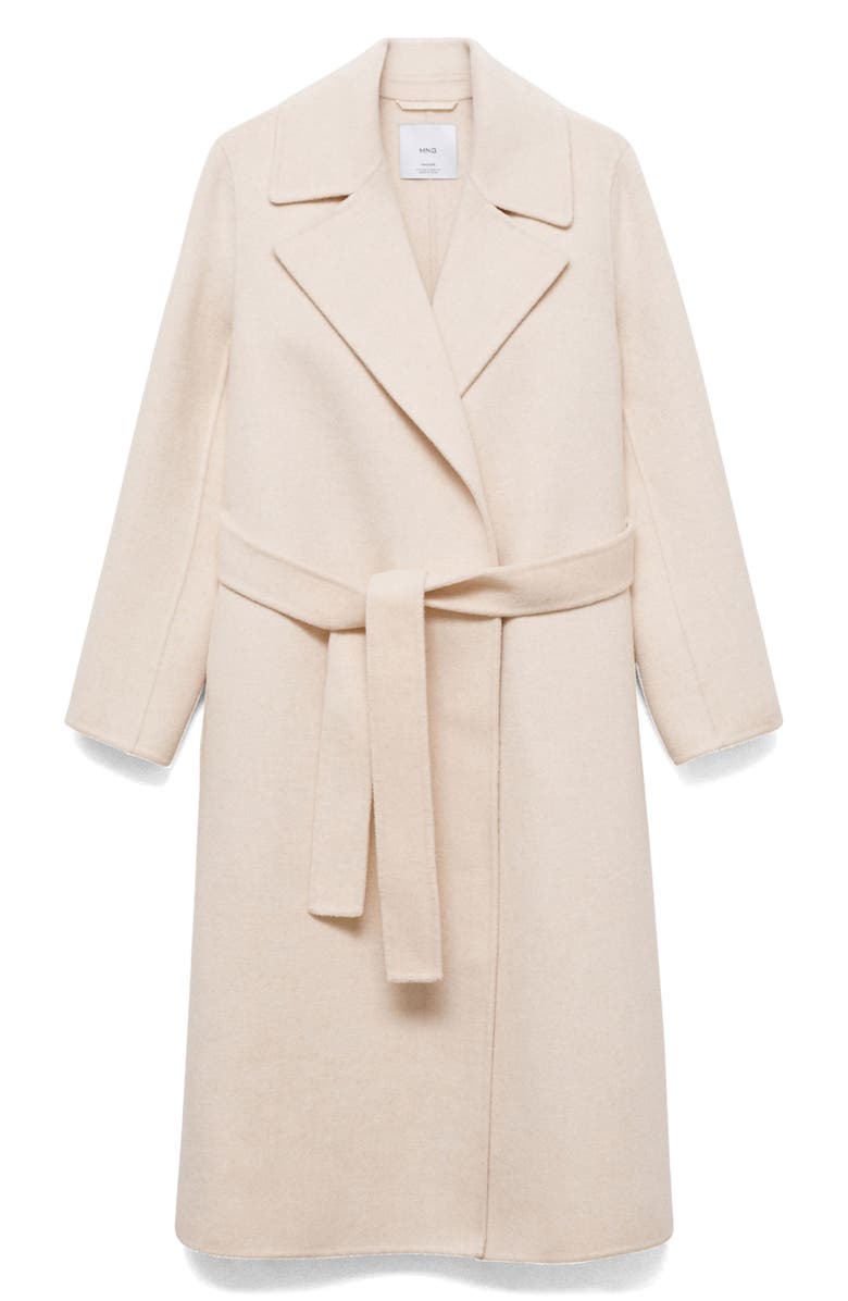 MANGO Wool Blend Wrap Coat, Alternate, color,