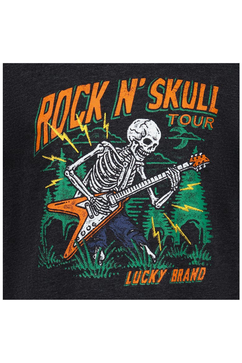 Kids' Rock 'n' Skulls Graphic T-Shirt, Alternate, color, BLACK HTHR