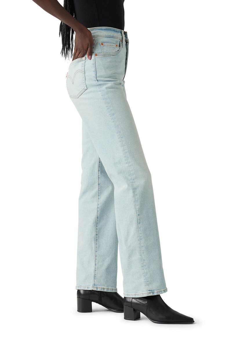 Ribcage High Waist Straight Leg Jeans, Alternate, color, ALL ALONE