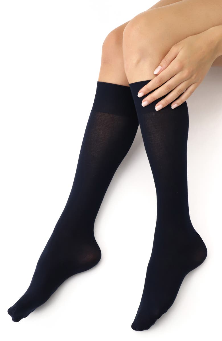 Oroblu Cheryl Knee High Socks, Main, color, Blue